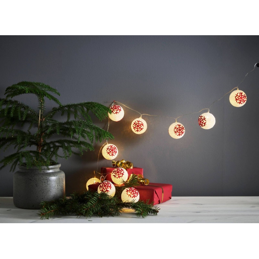 Eglo 411113 - LED  řetěz ORNAMENT 10xLED/3xAA 1,65m teplá bílá