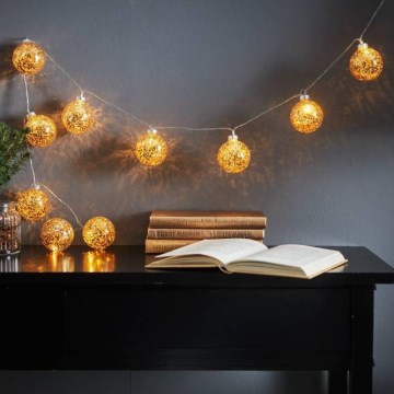 Eglo 411115 -  LED  řetěz GLITTER 10xLED/2xAA 1,65m teplá bílá