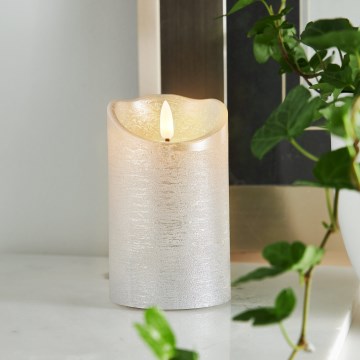 Eglo 411503 - LED Svíčka FLAMME RUSTIC LED/2xAA stříbrná
