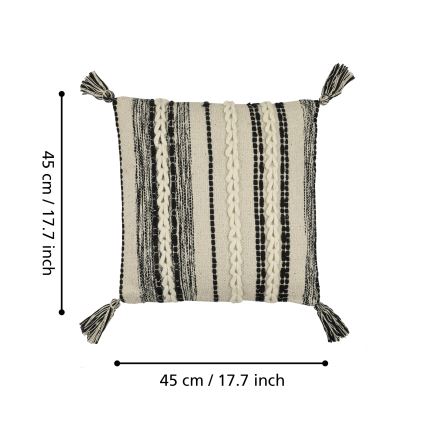 Eglo 420055 - Dekorační polštář CHEVERY 45x45 cm krémová/černá