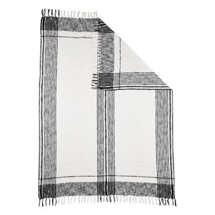 Eglo 420063 - Přehoz na postel CHEVERY 170x130 cm bílá/šedá