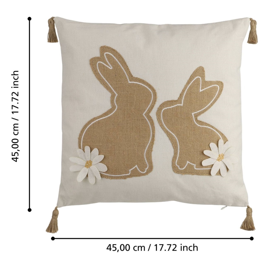 Eglo 420097 - Dekorační polštář CHEVERY 45x45 cm béžová/hnědá