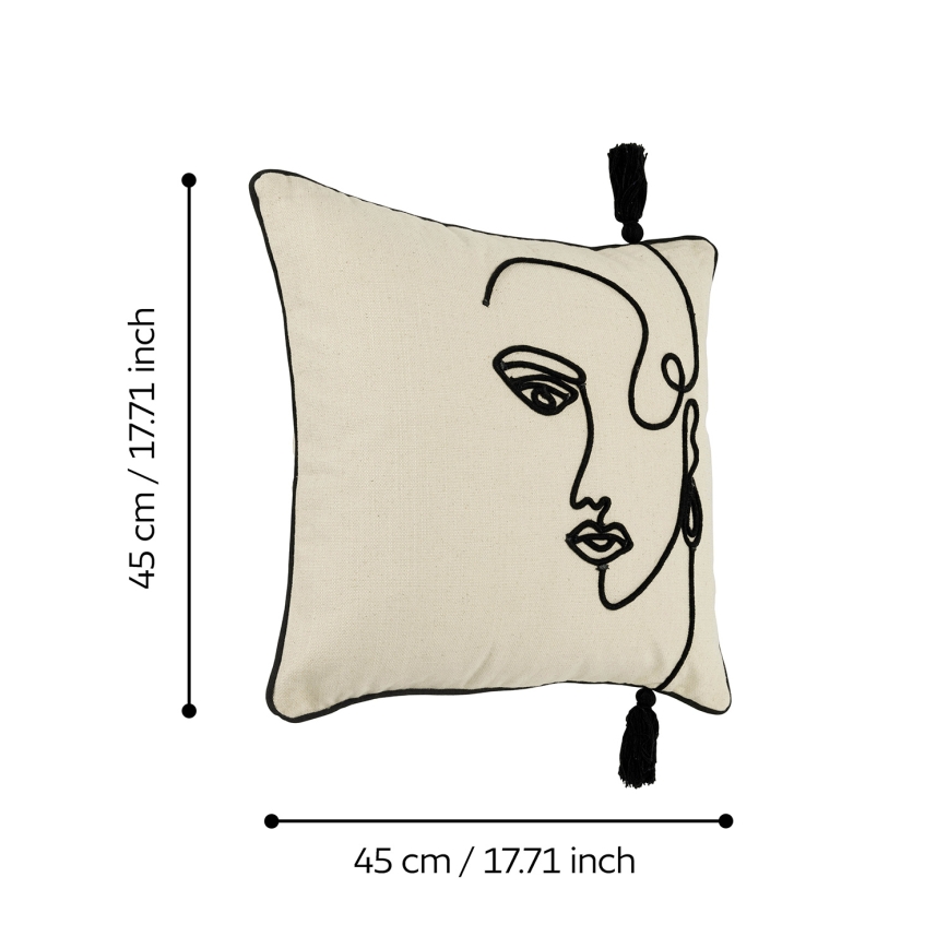 Eglo 420329 - Dekorační polštář CHEVERY 45x45 cm krémová/černá