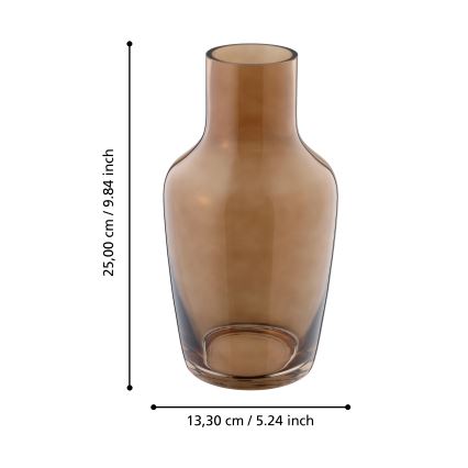 Eglo 421224 - Skleněná váza SIRANANA 25x13,3 cm hnědá/kouřová