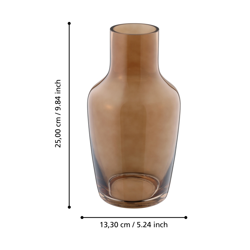 Eglo 421224 - Skleněná váza SIRANANA 25x13,3 cm hnědá/kouřová