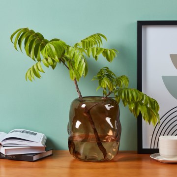 Eglo 421238 - Skleněná váza MAROSAVA 23x20 cm hnědá/kouřová