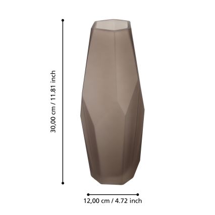 Eglo 421345 - Skleněná váza CLONONY 30x12 cm hnědá