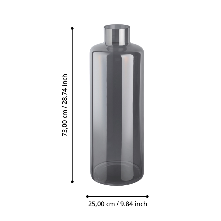 Eglo 421381 - Skleněná váza NABAS 73x25 cm černá/kouřová