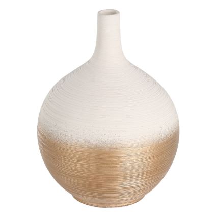 Eglo - Keramická váza 22x16 cm bílá/zlatá