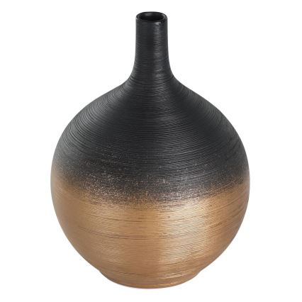 Eglo - Keramická váza 22x16 cm černá/zlatá