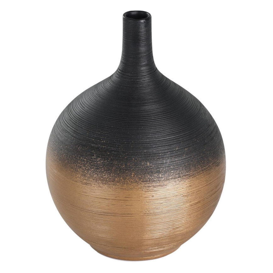 Eglo - Keramická váza 22x16 cm černá/zlatá