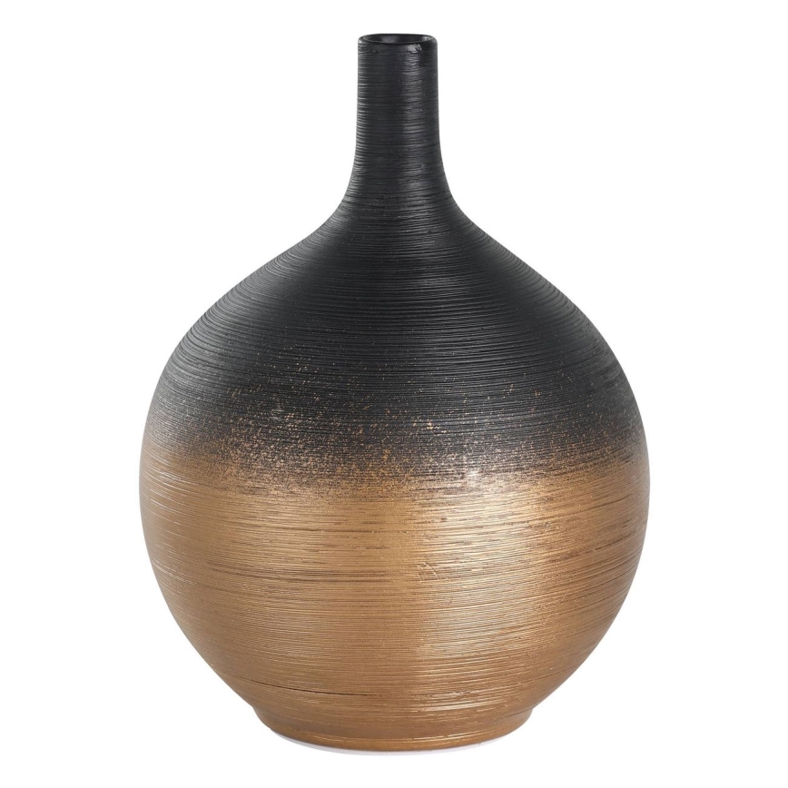 Eglo - Keramická váza 22x16 cm černá/zlatá
