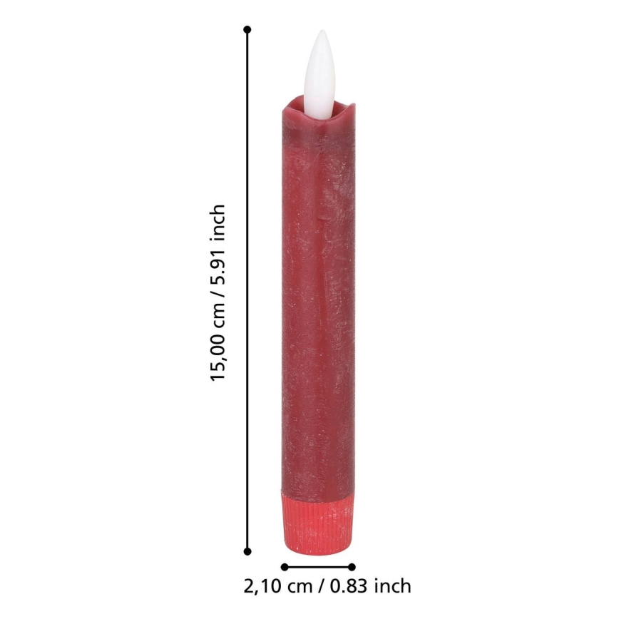 Eglo - SADA 2x LED Svíčka LED/1xAAA 15 cm červená