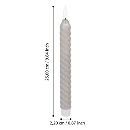 Eglo - SADA 2x LED Svíčka LED/1xAAA 25 cm šedá