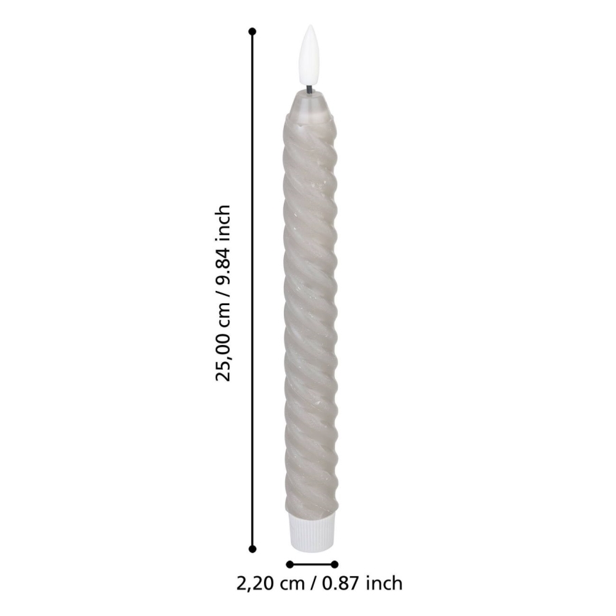 Eglo - SADA 2x LED Svíčka LED/1xAAA 25 cm šedá