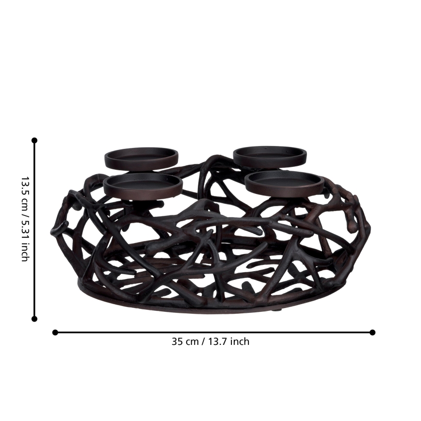 Eglo 422731 - Svícen OROQUIETA 13,5x35 cm hnědá