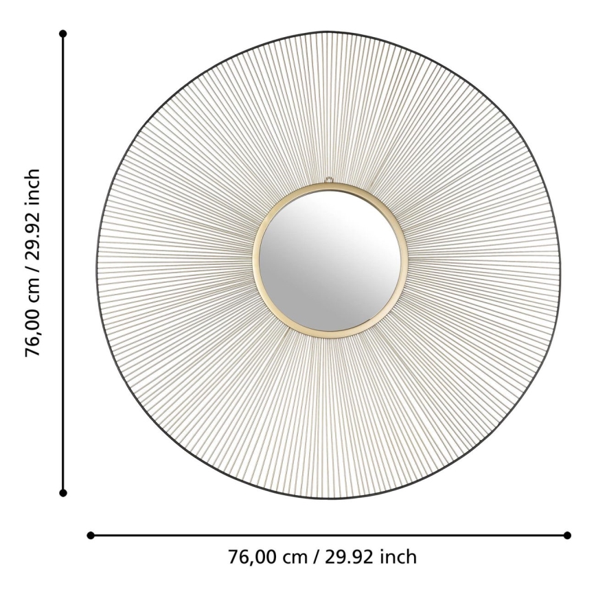 Eglo - Nástěnné zrcadlo pr. 76 cm zlatá/černá