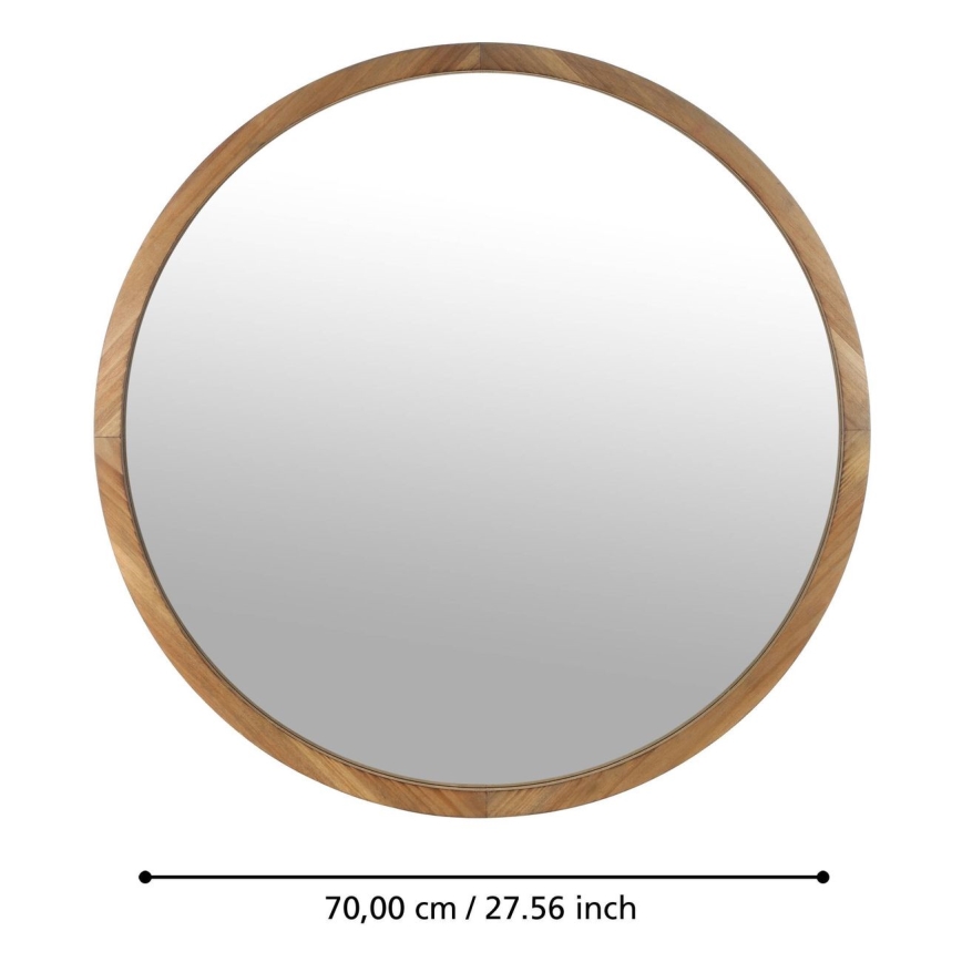 Eglo - Nástěnné zrcadlo pr. 70 cm hnědá