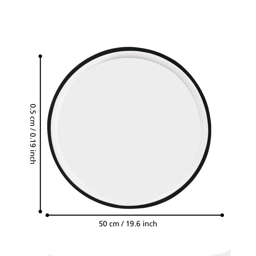 Eglo 425042 - Nástěnné zrcadlo BANI pr. 31 cm černá