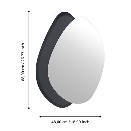 Eglo 425051 - Nástěnné zrcadlo LIOMA 68x48 cm jedle/černá