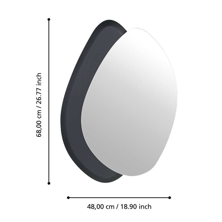 Eglo 425051 - Nástěnné zrcadlo LIOMA 68x48 cm jedle/černá