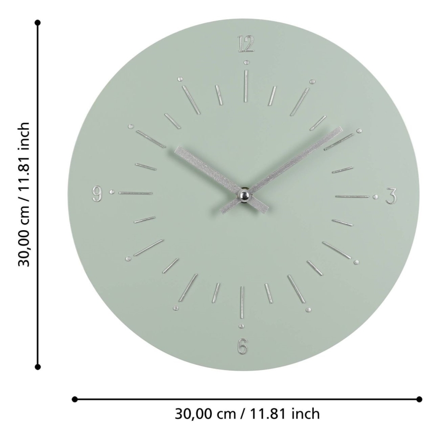 Eglo - Nástěnné hodiny 1xAA pr. 30 cm zelená