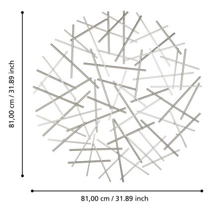 Eglo -  Nástěnná dekorace pr. 81 cm matný chrom