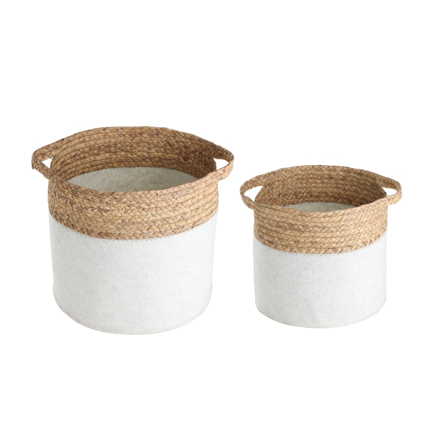 Eglo 426584 - SADA 2x Dekorační koš NANAE 30x31 cm bílá/béžová