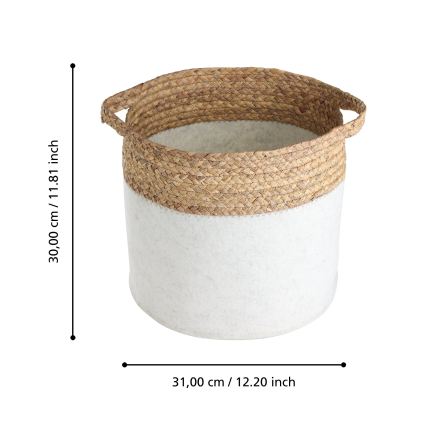 Eglo 426584 - SADA 2x Dekorační koš NANAE 30x31 cm bílá/béžová