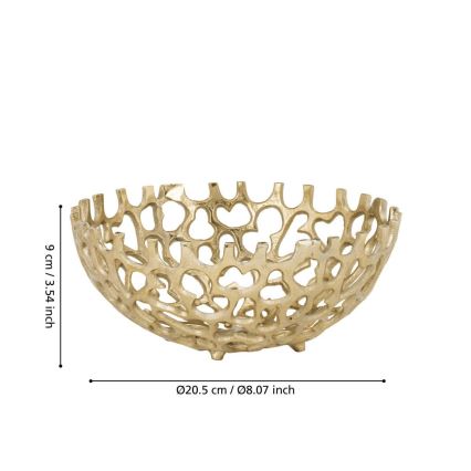 Eglo - Dekorační podnos pr. 20,5 cm zlatá