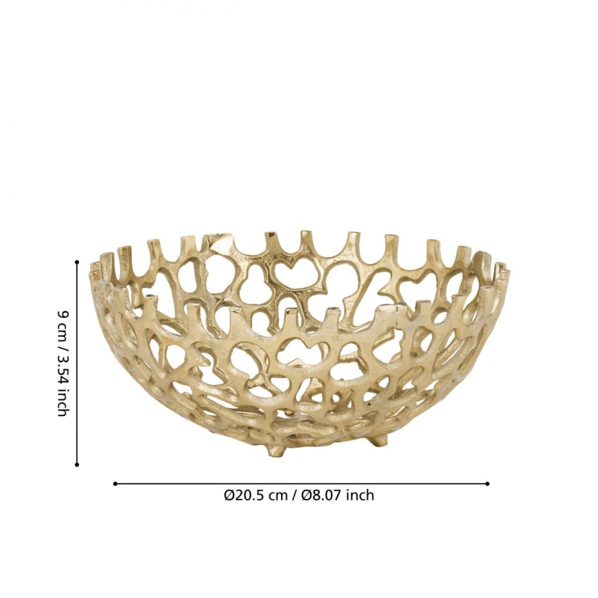 Eglo - Dekorační podnos pr. 20,5 cm zlatá