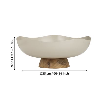 Eglo - Dekorační podnos pr. 25 cm béžová