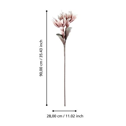Eglo - Umělá květina 90 cm růžová
