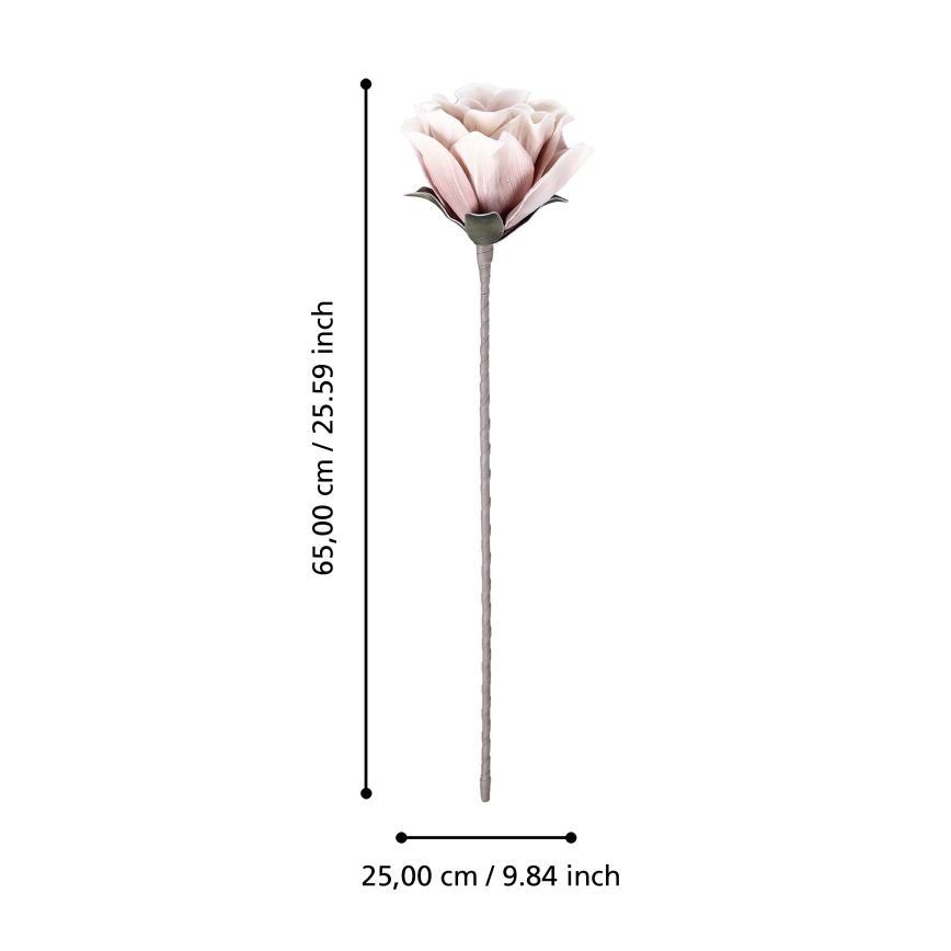 Eglo - Umělá květina 65 cm růžová
