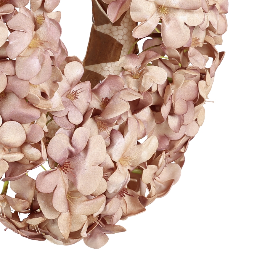 Eglo - Umělý květinový věnec pr. 35 cm růžová