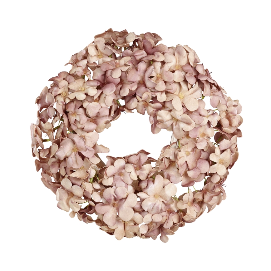 Eglo - Umělý květinový věnec pr. 35 cm růžová