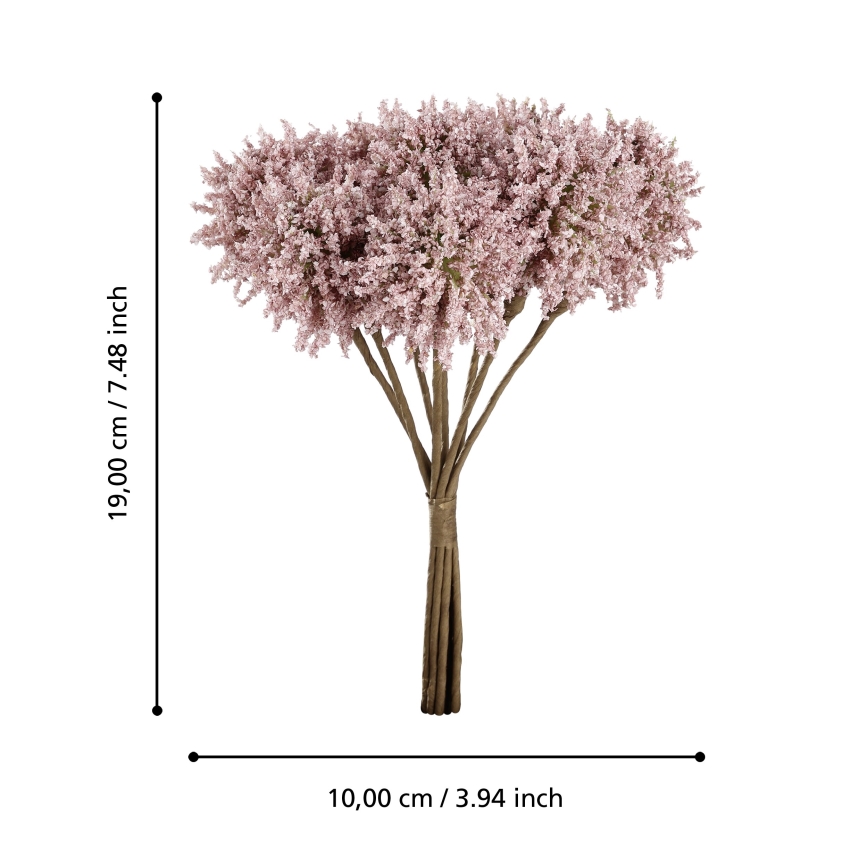 Eglo - Umělá květina 19 cm růžová