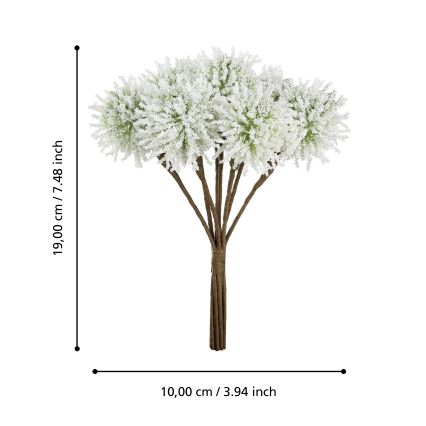 Eglo - Umělá květina 19 cm bílá