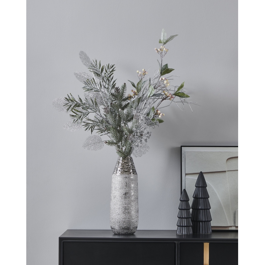 Eglo - Umělá květina 87,5 cm stříbrná