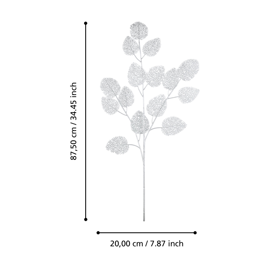 Eglo - Umělá květina 87,5 cm stříbrná