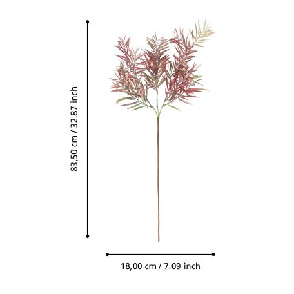 Eglo - Umělá květina 83,5 cm červená
