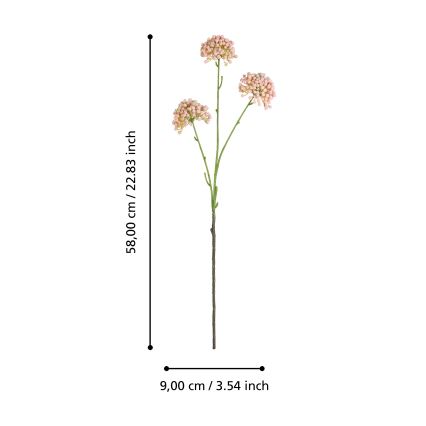 Eglo - Umělá květina 58 cm růžová