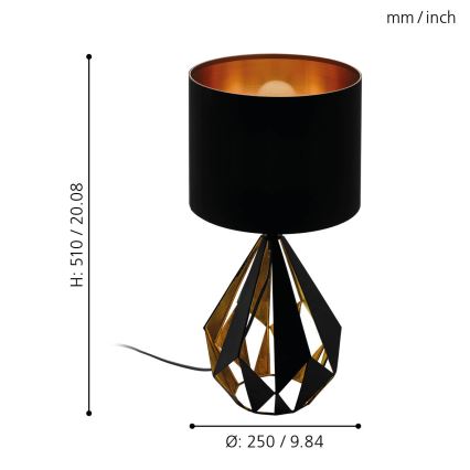 Eglo - Stolní lampa 1xE27/60W/230V