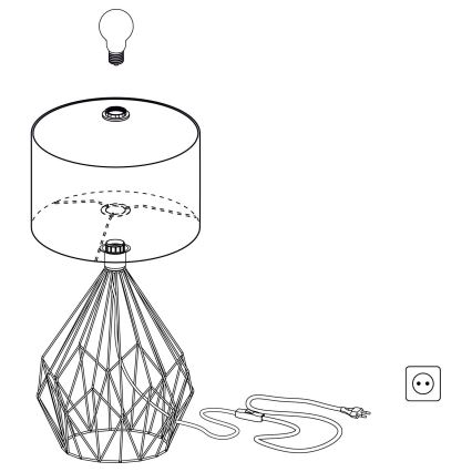 Eglo 43078 - Stolní lampa CARLTON 1xE27/60W/230V