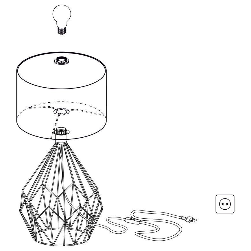 Eglo 43078 - Stolní lampa CARLTON 1xE27/60W/230V