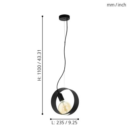 Eglo 43128 - LED Lustr na lanku MAIDENHEAD 1xE27/4W/230V
