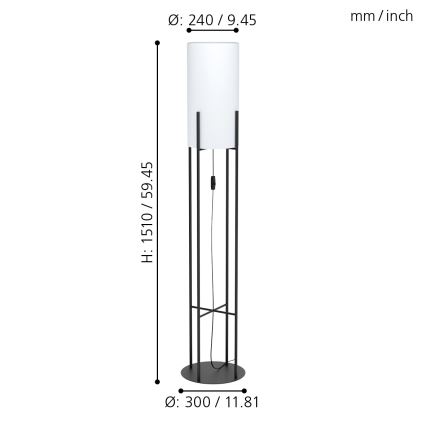 Eglo - Stojací lampa 1xE27/60W/230V