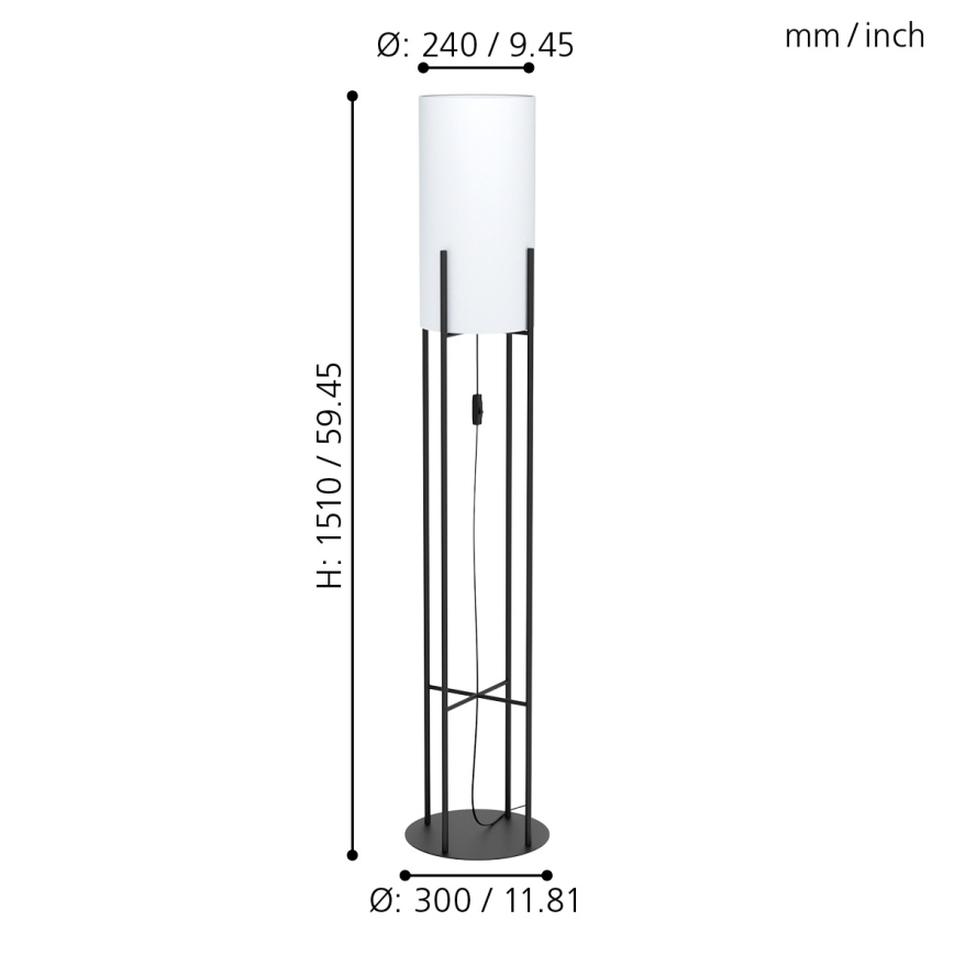 Eglo - Stojací lampa 1xE27/60W/230V