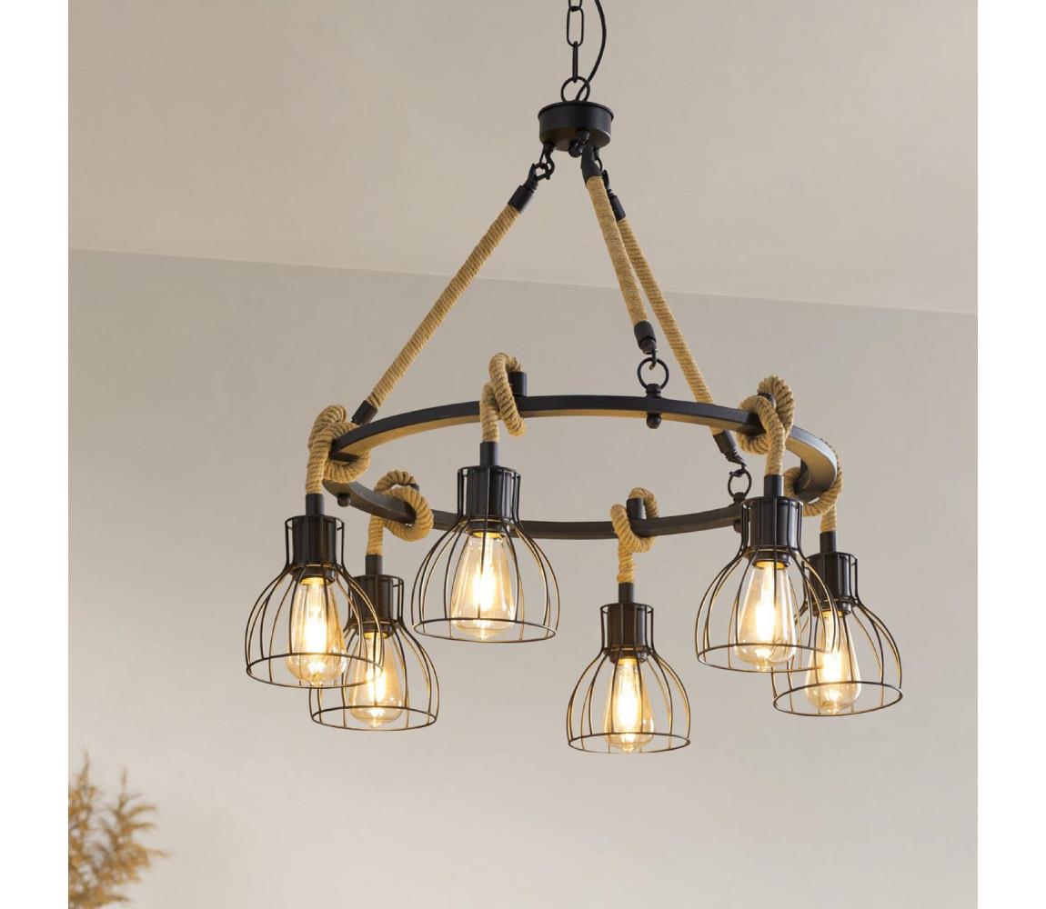 Eglo Eglo 43194 - Lustr na řetězu RAMPSIDE 6xE27/28W/230V EG43194