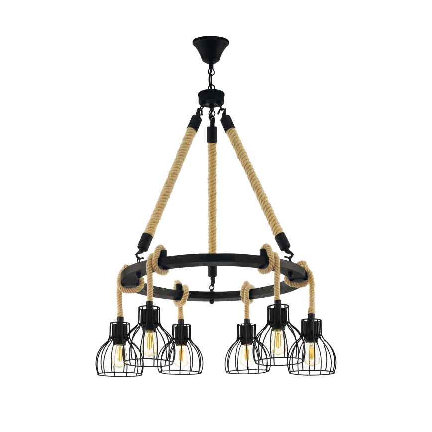 Eglo - Lustr na řetězu 6xE27/28W/230V